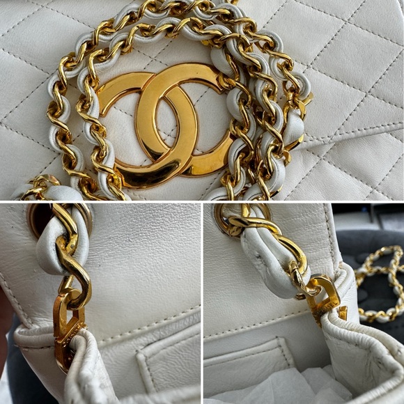 ❗️SALE❗️LOT 1288 24K gold plated chanel vintage mini flap with XL CC - Picture 11 of 14